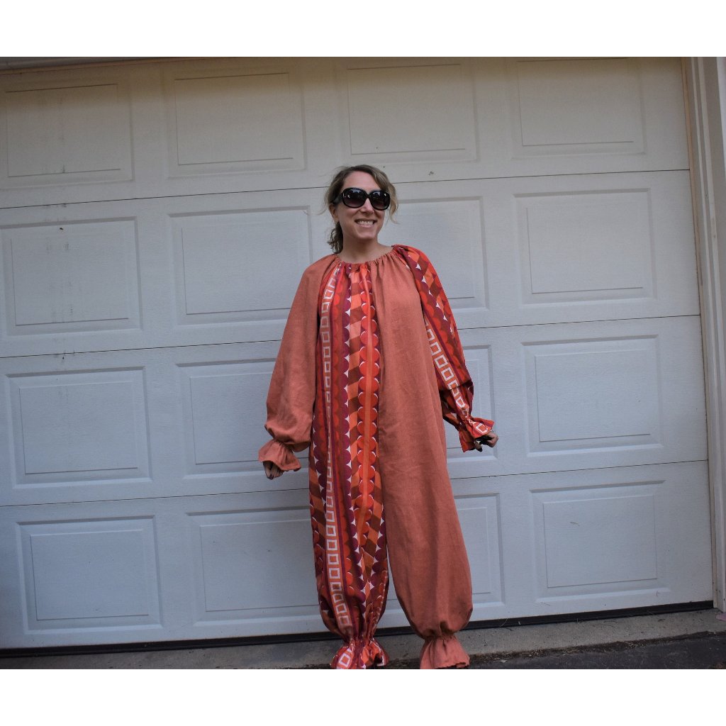Vintage Handmade Clown Costume, Mauve/Maroon/Peach Costume, S/M/L